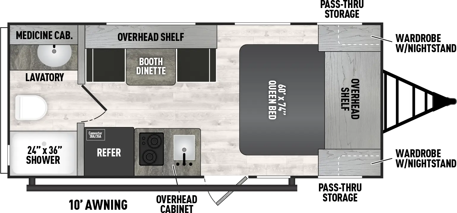 Clipper Travel Trailers 17CFQ Floorplan